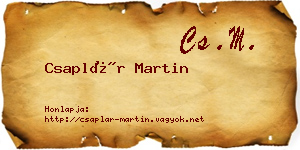 Csaplár Martin névjegykártya