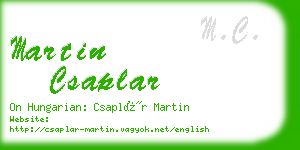 martin csaplar business card